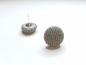 Preview: Stoff Knopf Ohrstecker Button grau